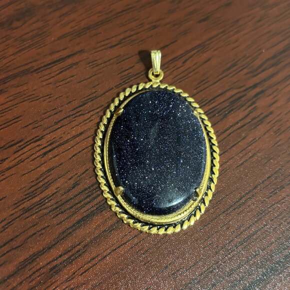 Blue Goldstone Pendant - Picture 1 of 3